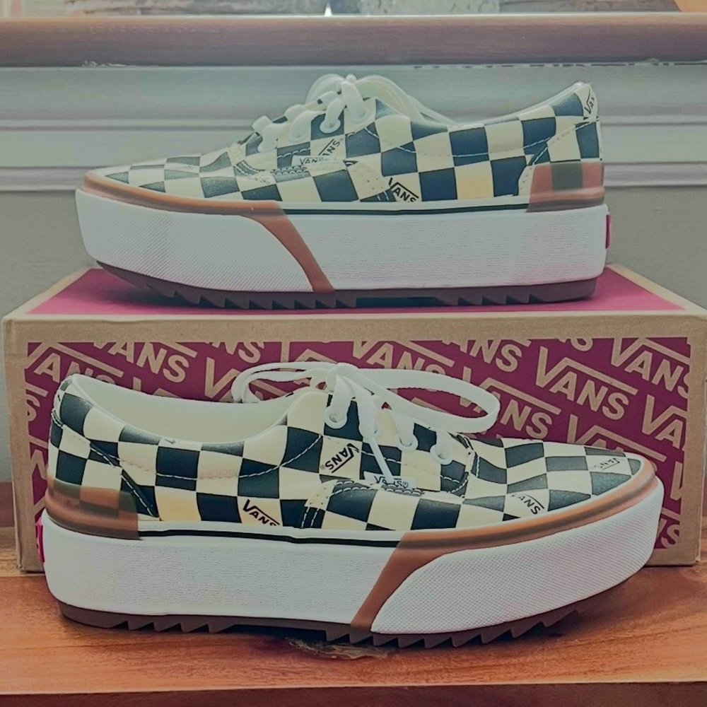 Vans Black and White Checkerboard Sneakers